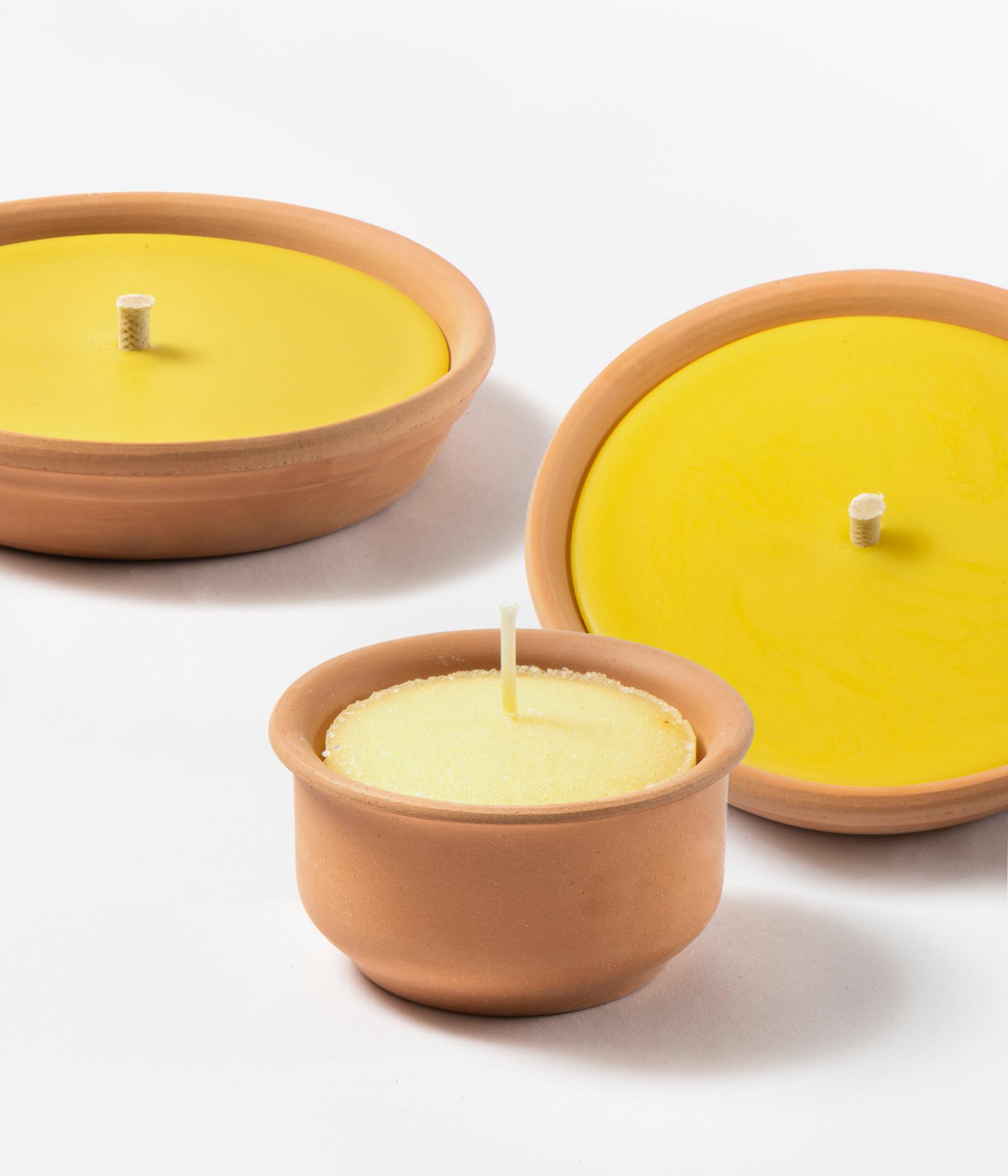 Set of 3 terracotta candles - LEMONGRASS line