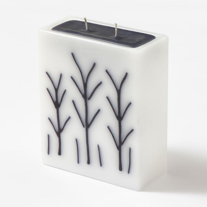 Rectangular candle - BLACK&WHITE line